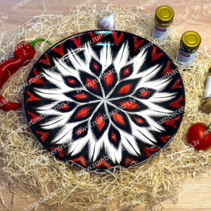 Usbeki kauss/taldrik Ljagan 38cm Tähepunane