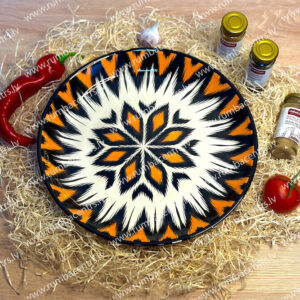 Usbeki kauss/taldrik Ljagan 38cm Stari oranž