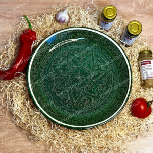 Usbeki kauss/taldrik Ljagan 38cm roheline