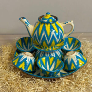 Usbeki Atlas taevasinine teekomplekt 10-osaline.