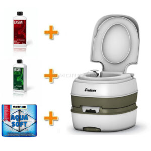 Kaasaskantav tualett  Enders Deluxe komplekt GREEN Active (15 täitepakendit)