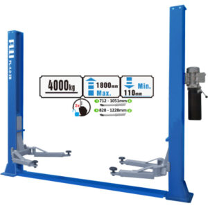 Hüdrauliline kahepostiline tõstuk mehaaniliste turvalukkudega, 4,0t / 4,0t, 380V