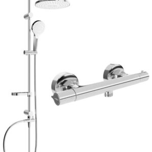Erik- pinnaaladega duššikomplekt koos vihmaduši ja termostaatilise dušisegistiga Slim, kroom