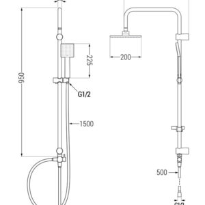 Tord- duššikomplekt vihmuti ja Sabre duššisegistiga, must