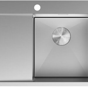 Exar- ühekambriline terasest valamu äravoolualusega, parempoolne 620 x 480 mm