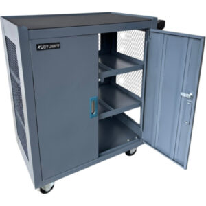 Tööriistakäru ratastel riiulitega