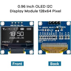 0,96-tolline OLED-ekraanimoodul I2C IIC 128x64 SS - D - 1306 3,3 V - 5 V/valge Arduino ESP32 ESP8266 jaoks