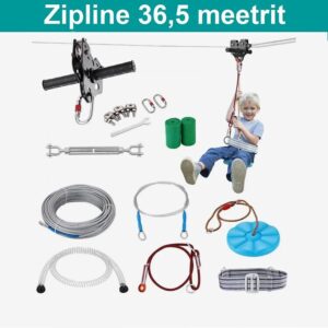 Zipline trosslaskumise komplekt trossi pikkusega 36 meetrit