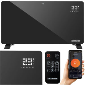 Elektriline klaasist kütteseade 2300W / 2500W taimeriga, must