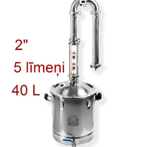 40L 2″ 5-tasandiline BABYLON CRISTAL vaskkorkidega, destilleerimis- ja rektifitseerimisaparaadiga (TEN-i väljalaskeavaga)