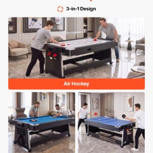Piljardi / Õhuhoki / Ping-pong 3in1 laud - pööratav